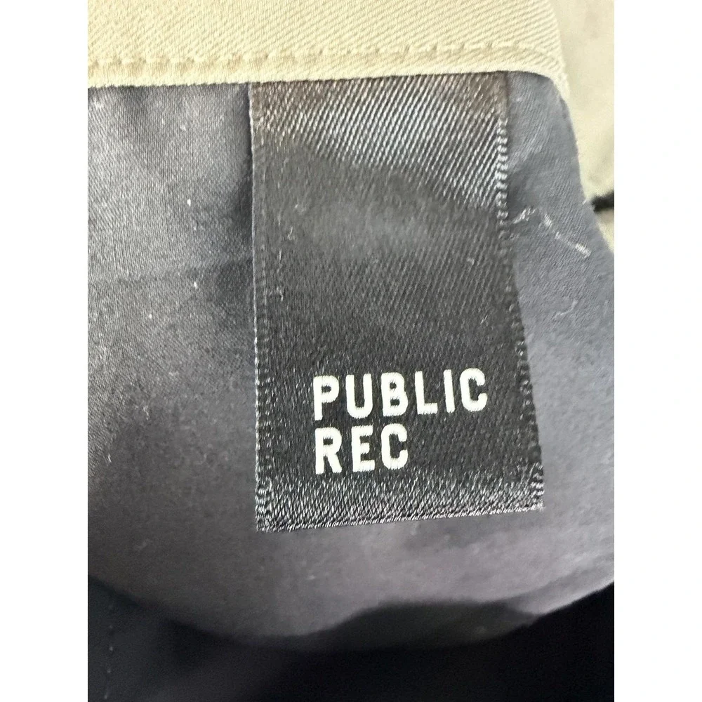 Public Rec Pants Mens 34x30 Beige Slim Fit Microfiber Chino Casual Travel Mens